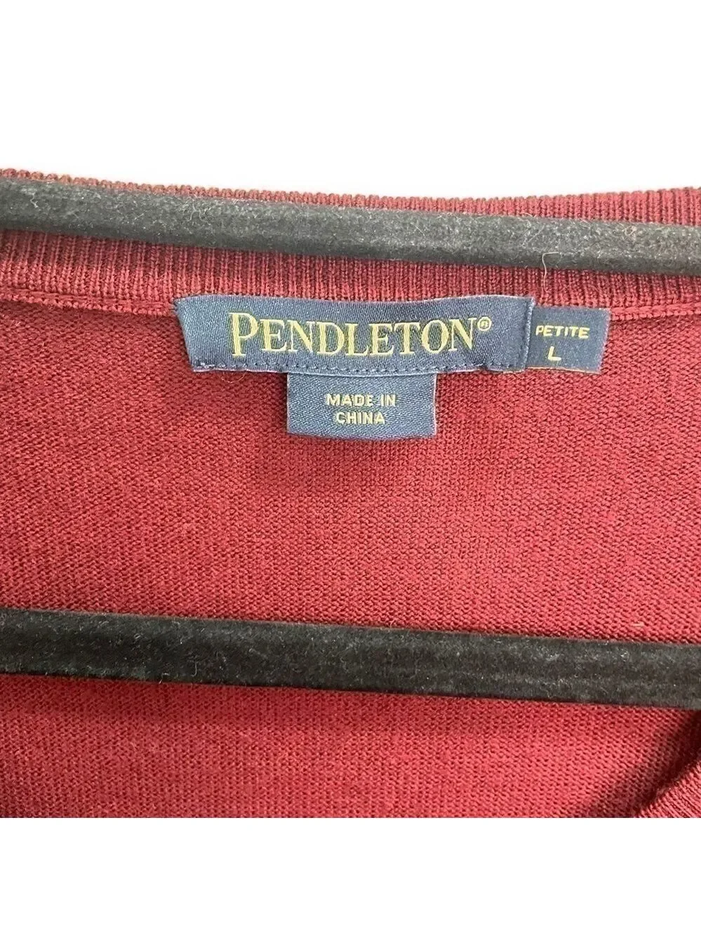Pendleton Burgundy Maroon 100% Merino Wool Sweater Cardigan - Size Large